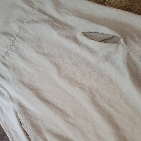 Rosemarine Made in Italy 100% Linen White Bubble Hem Dress With Pockets Size L - Picture 6 of 7